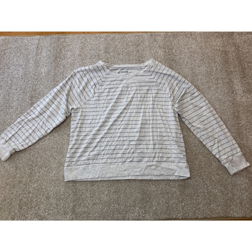 Haven Well Within Women's Striped Organic Cotton Top Grey Large‎